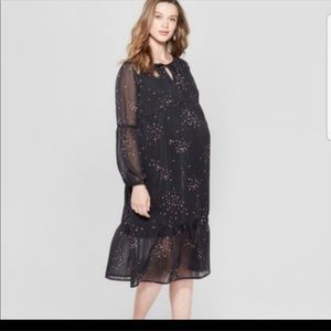 Isabel Maternity Star Print Chiffon Midi Dress
